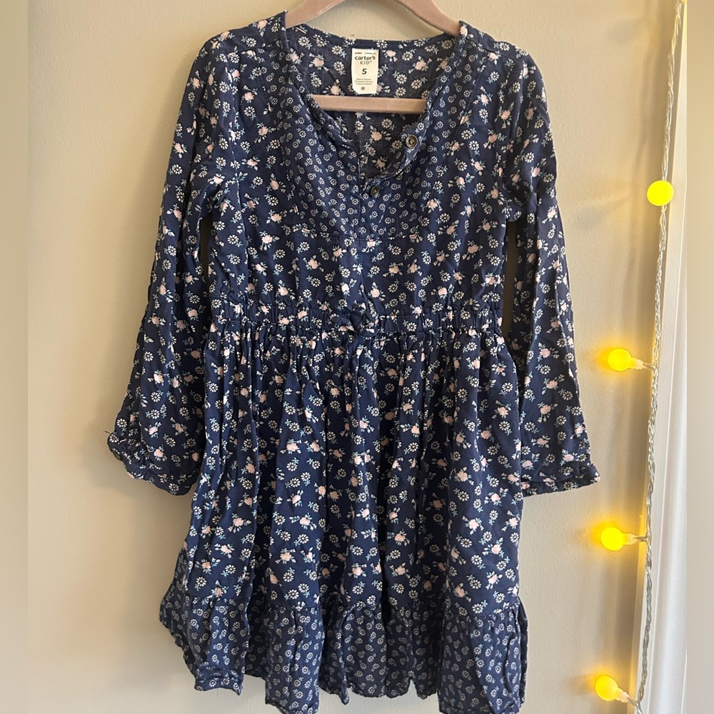 Floral Blue Kids Dress size 5